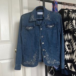 Alfred Dunner Embroidered Jeans Jacket Size 8P